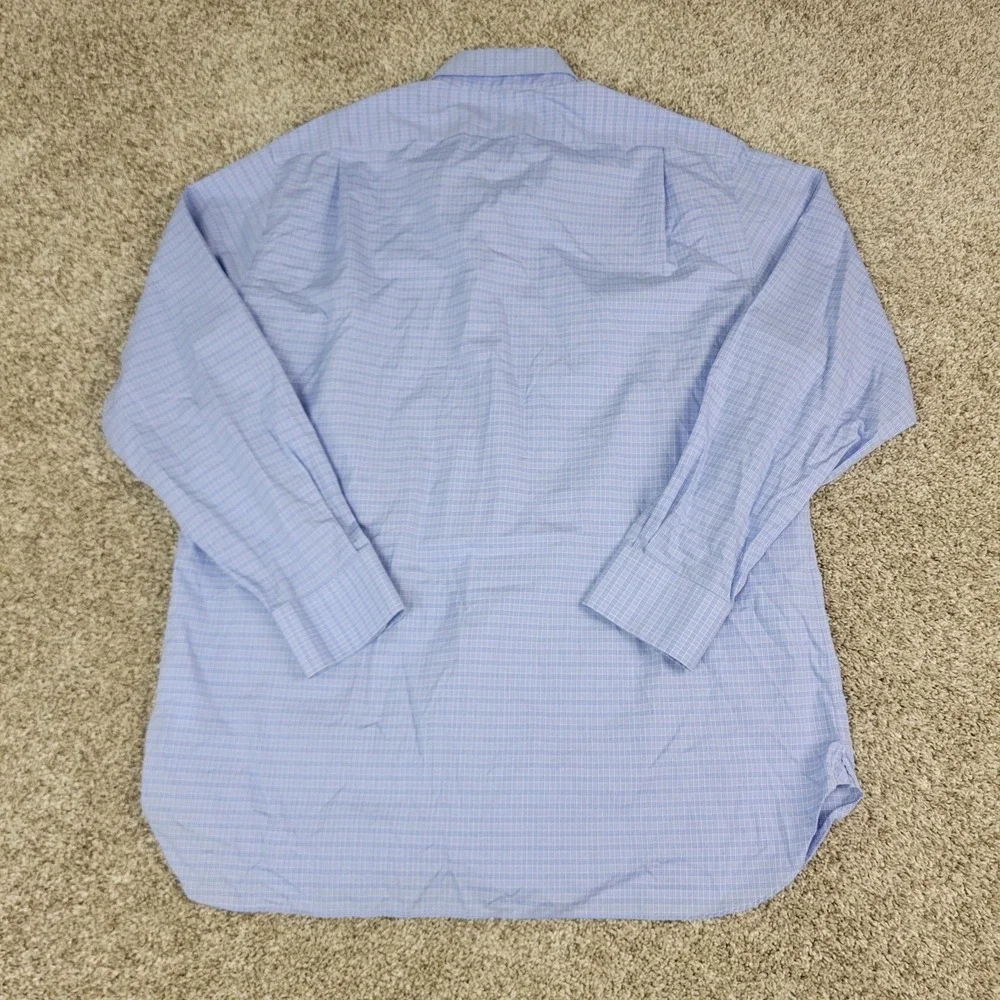 Polo Ralph‎ Lauren Easy Care Mens 17-34/35 Blue Plaid Button Up Long Sleeve
